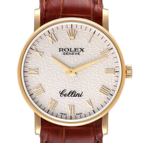 Photo of Rolex Cellini Classic Yellow Gold Anniversary Dial Mens Watch 5115 Card