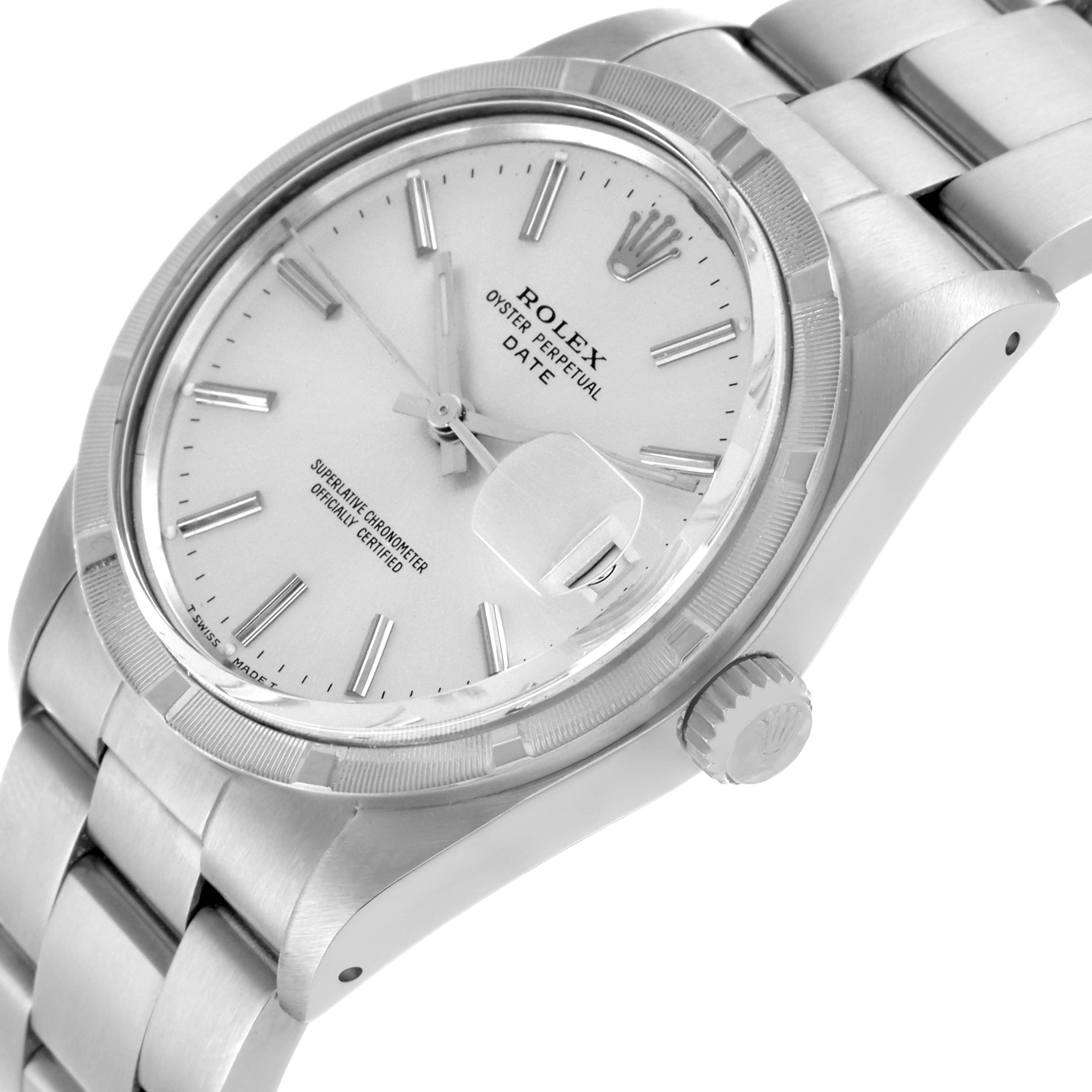 The Rolex Vintage Collection 15010 Men's Stainless Steel Silver Dial 15010 Men's Stainless Steel Silver Dial watch is shown at a slight angle, highlighting the face, bracelet, and crown.