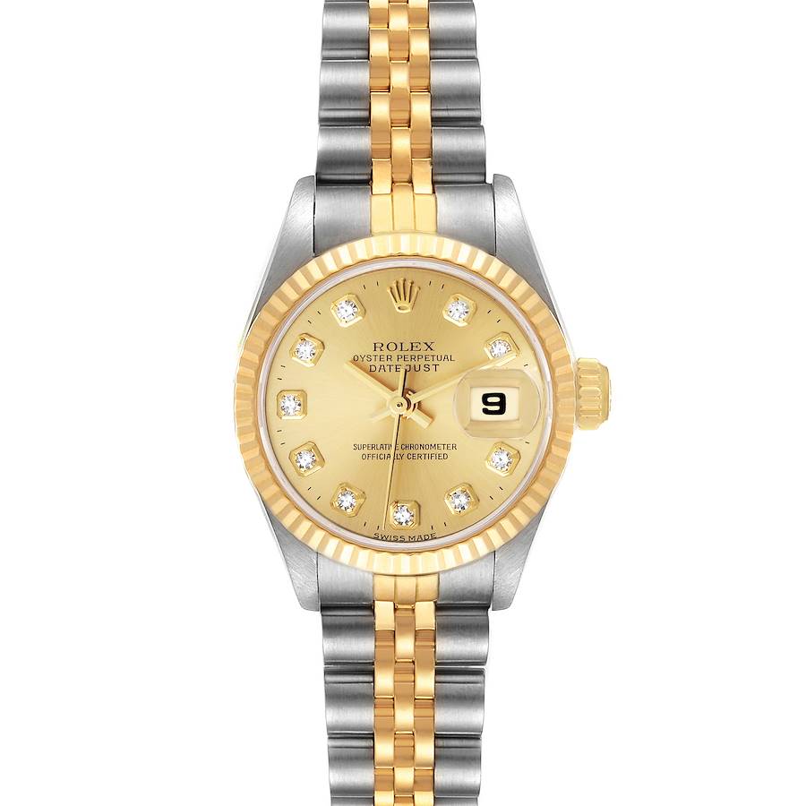 Rolex Datejust Steel Yellow Gold Diamond Jubilee Bracelet Ladies Watch 69173 SwissWatchExpo