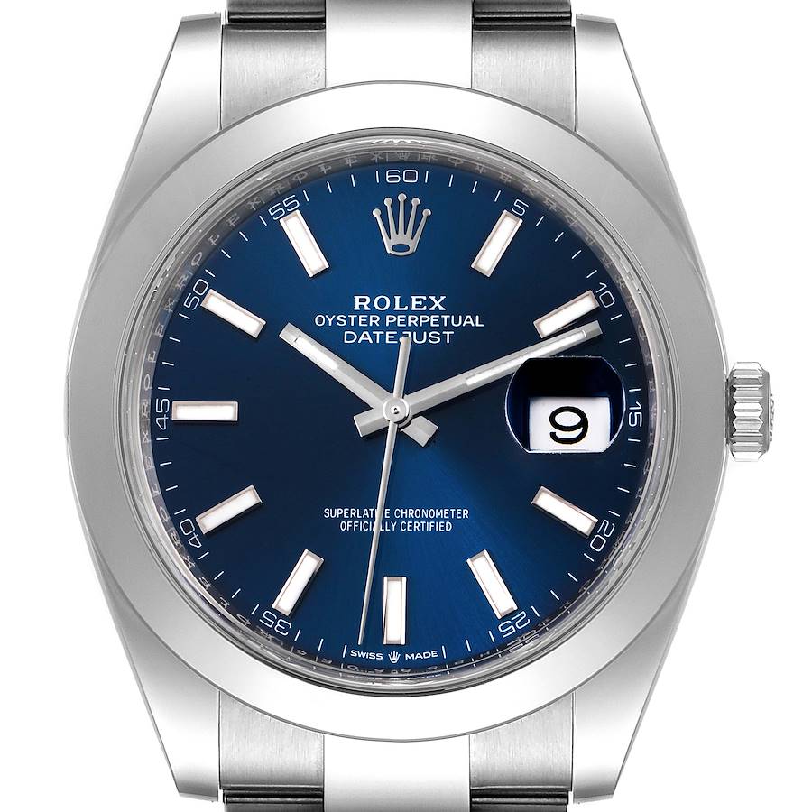 Rolex Datejust 41 Blue Dial Oyster Bracelet Steel Watch 126300 Unworn SwissWatchExpo