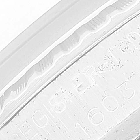 This close-up shows the engraved inner bezel ring of a Vintage Collection Rolex watch.