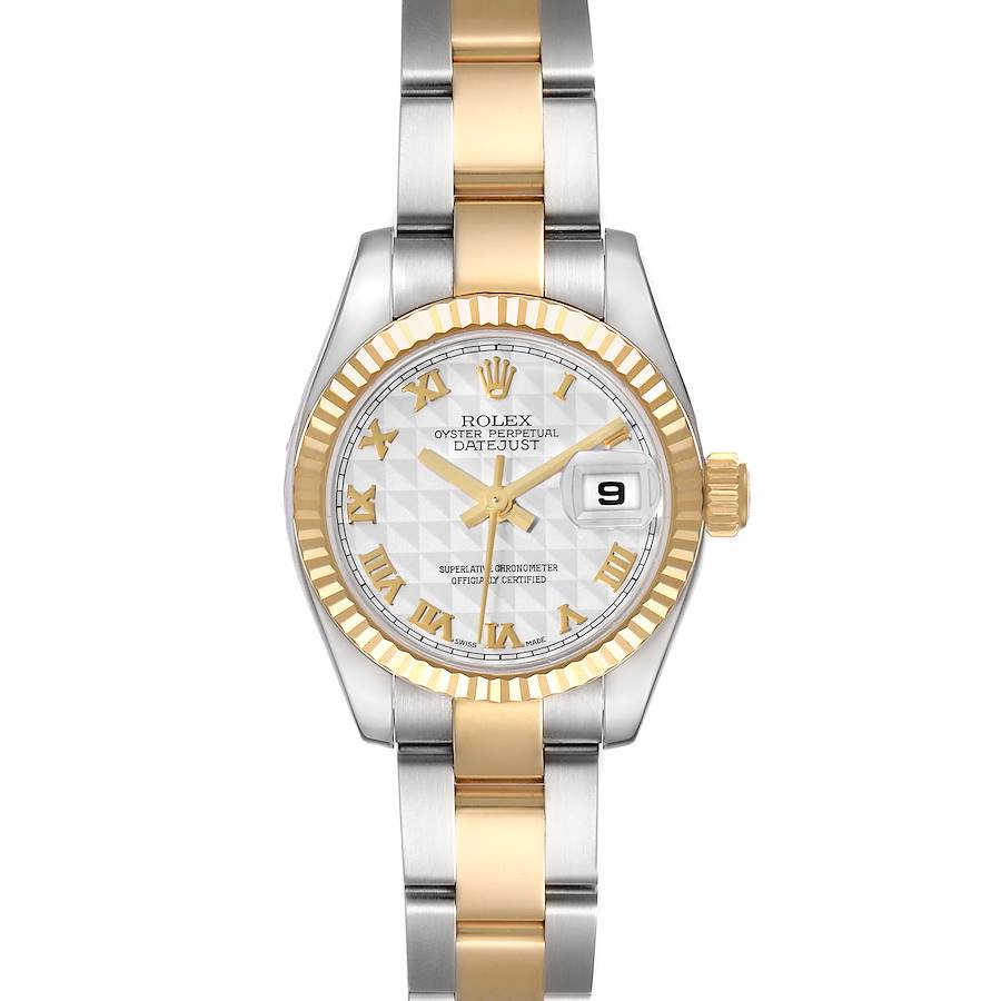 Rolex Datejust Steel Yellow Gold Ivory Pyramid Dial Ladies Watch 179173 SwissWatchExpo