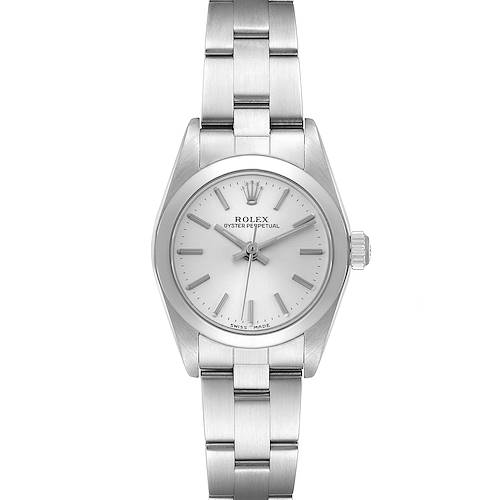 Photo of Rolex Oyster Perpetual Nondate Silver Dial Ladies Watch 76080 Box Papers