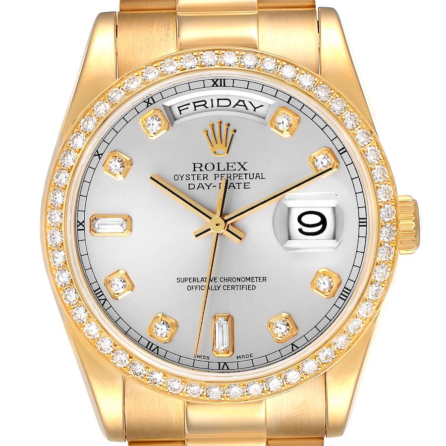 NOT FOR SALE Rolex President Day Date Yellow Gold Diamond Mens Watch 118348 Box Papers PARTIAL PAYMENT SwissWatchExpo