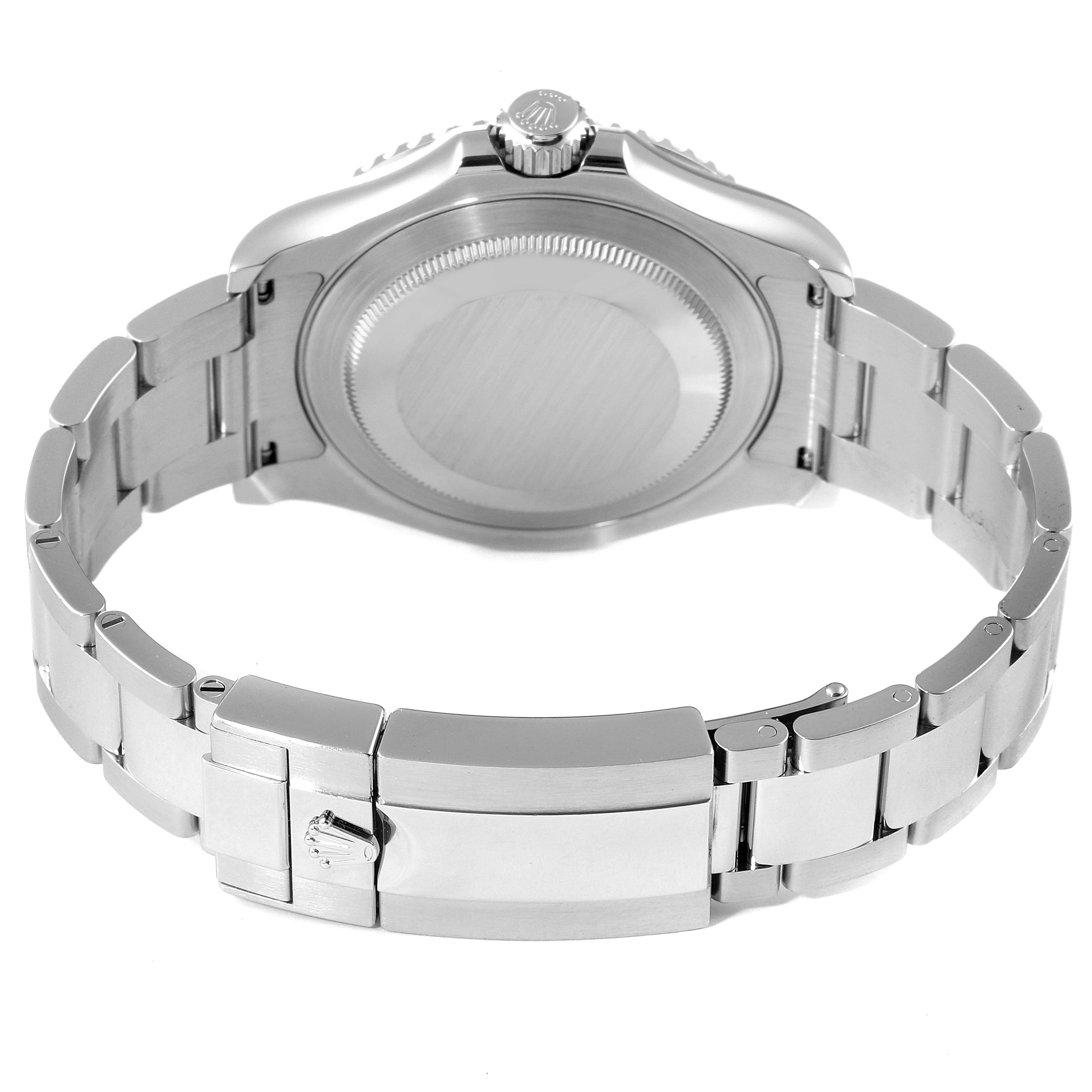 The image shows the backside and clasp of a Rolex Yacht-Master 126622 Men's Stainless Steel Blue Dial 126622 Men's Stainless Steel Blue Dial watch.