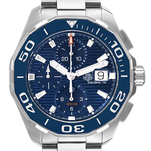 Photo of Tag Heuer Aquaracer Blue Dial Steel Chronograph Mens Watch CAY211B