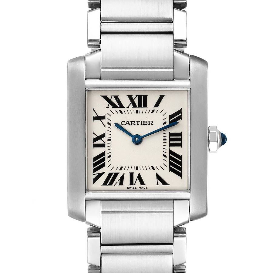 Cartier Tank Francaise Midsize Silver Dial Steel Ladies Watch WSTA0005 SwissWatchExpo