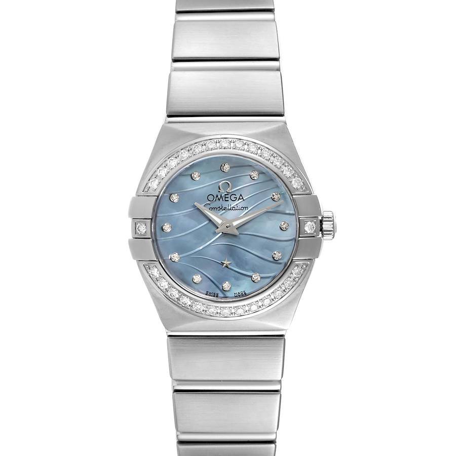 Omega Constellation Mother of Pearl Diamond Steel Ladies Watch 123.15.24.60.57.001 Box Card SwissWatchExpo