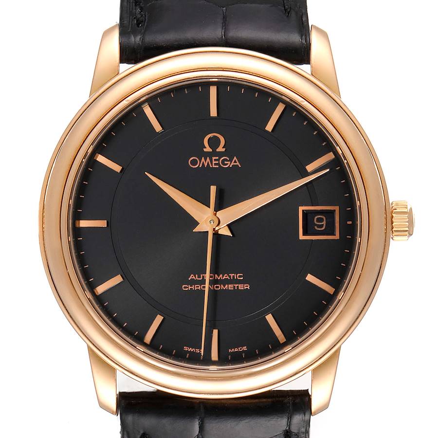 Omega DeVille Prestige Limited Series 1996 Rose Gold Watch 4601.54.11 Box Card SwissWatchExpo