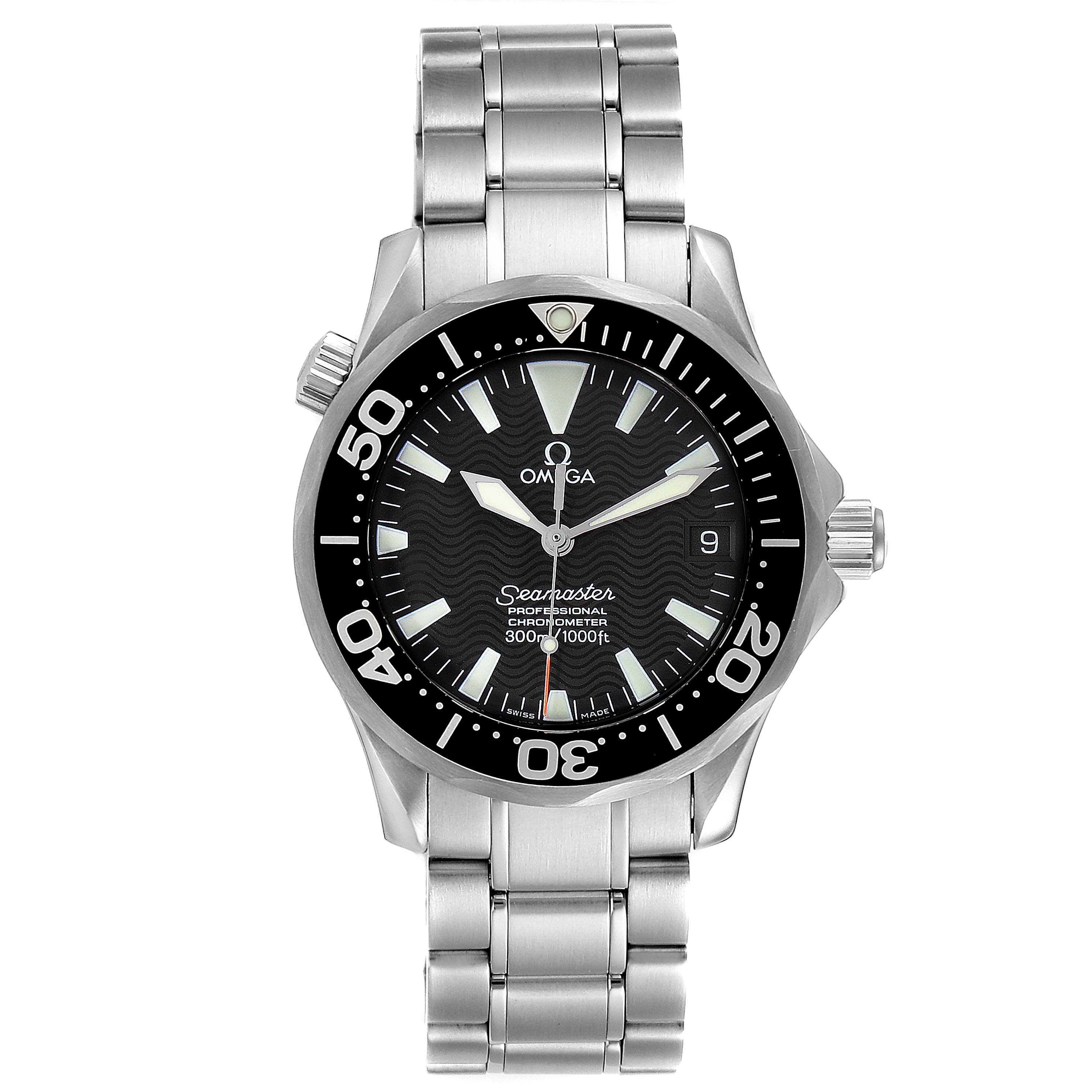 Omega Seamaster 36mm Midsize Black Wave Dial Steel Watch 2252.50.00 | SwissWatchExpo