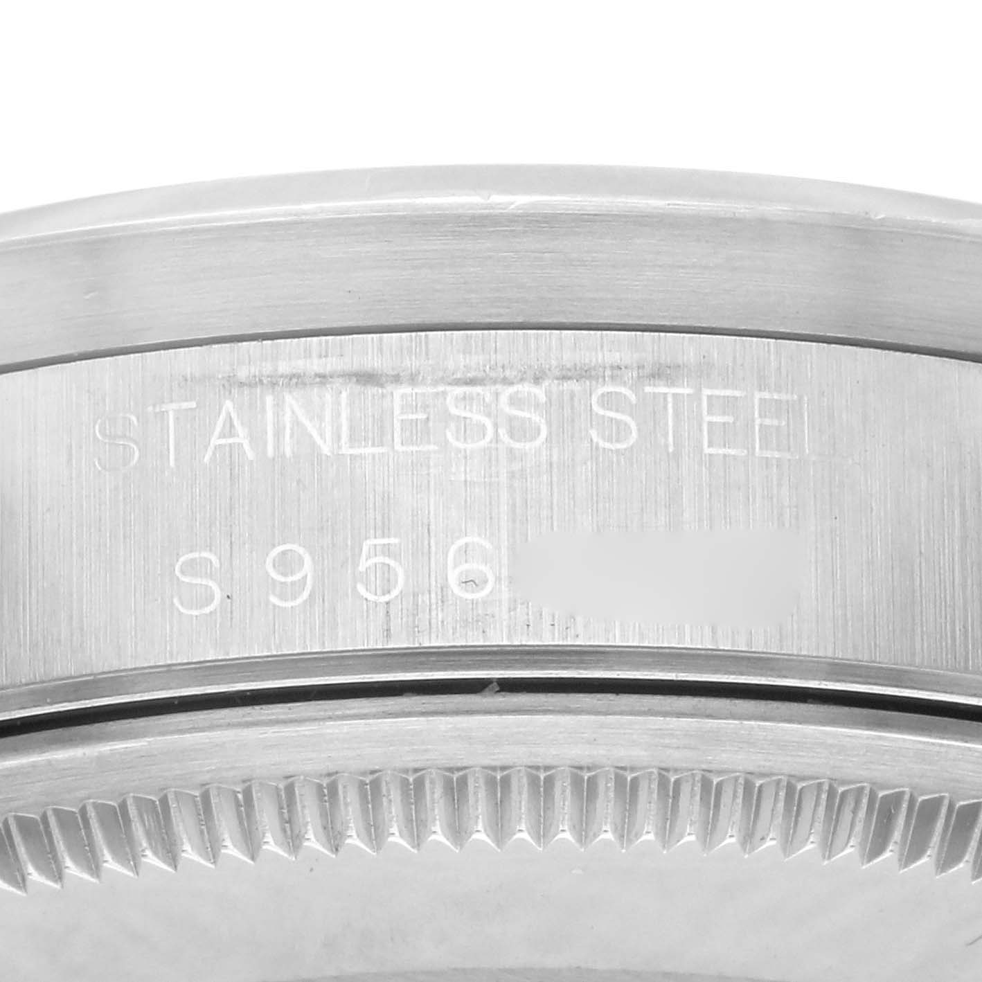 The image shows the side of the Rolex Air-King 14010 Men's Stainless Steel White Dial 14010 Men's Stainless Steel White Dial watch case, focusing on the stainless steel material and reference details.