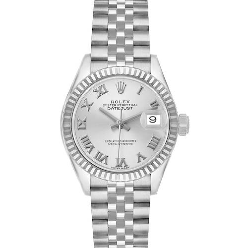 Photo of Rolex Datejust 28 Steel White Gold Silver Dial Ladies Watch 279174