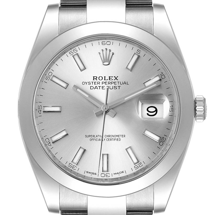 Rolex Datejust 41 Silver Dial Automatic Steel Mens Watch 126300 SwissWatchExpo