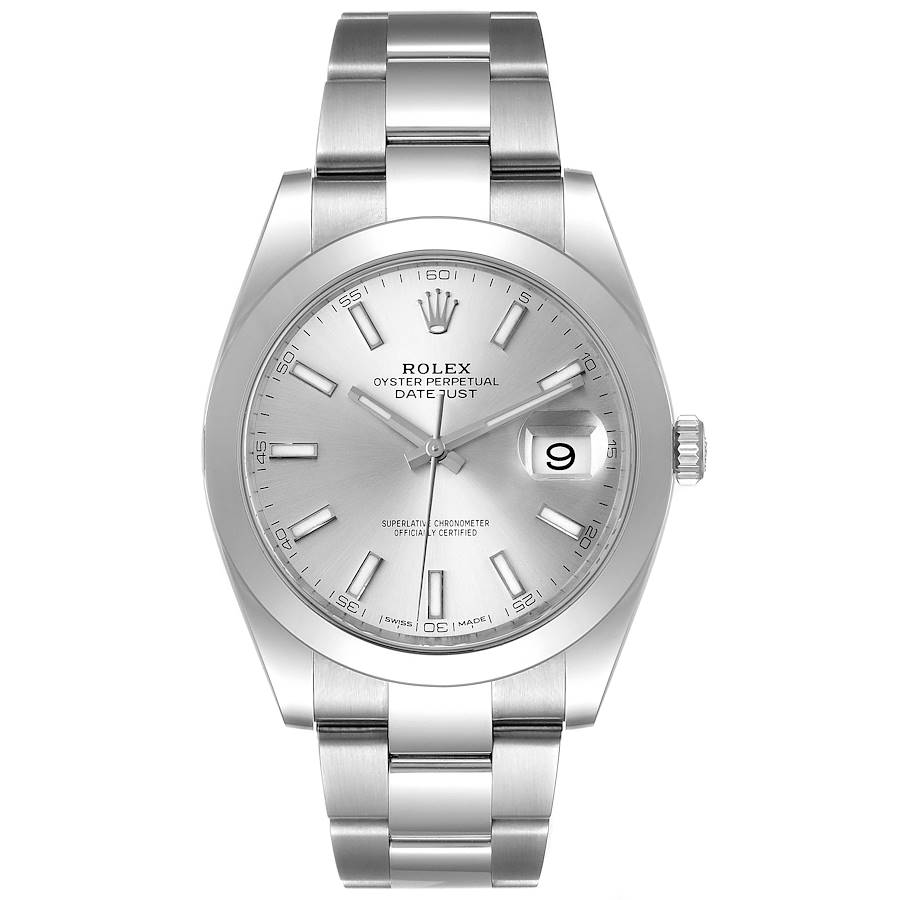 Rolex Datejust 41 Silver Dial Automatic Steel Mens Watch 126300 SwissWatchExpo