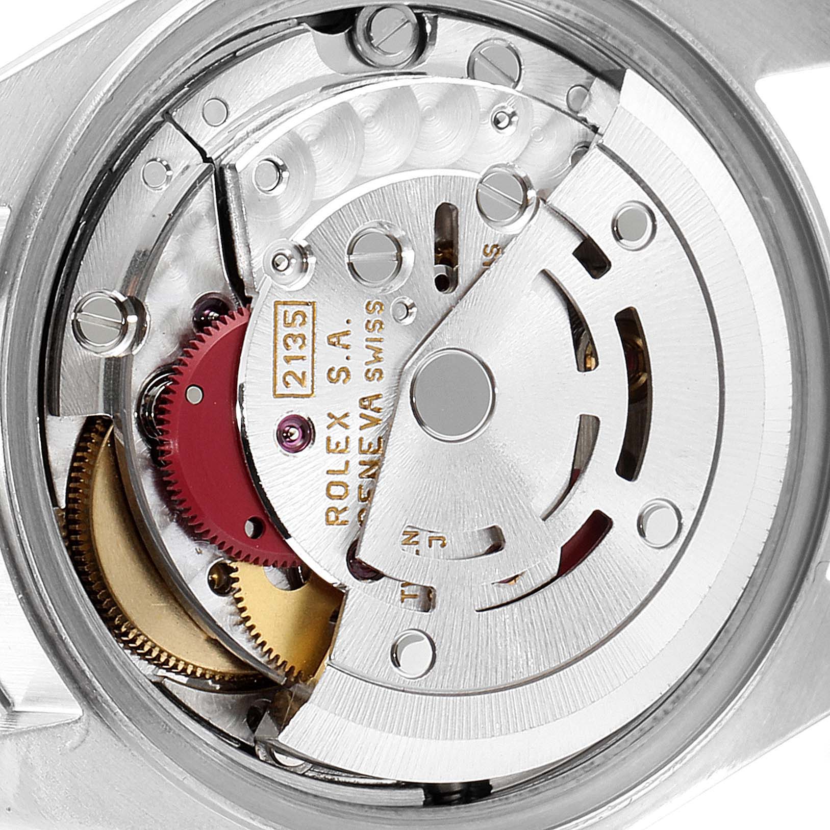 This image shows the inner mechanical movement of a Rolex Datejust 69174 Women
s Stainless Steel Pink Dial 69174 Women
s Stainless Steel Pink Dial watch, viewed from the back.