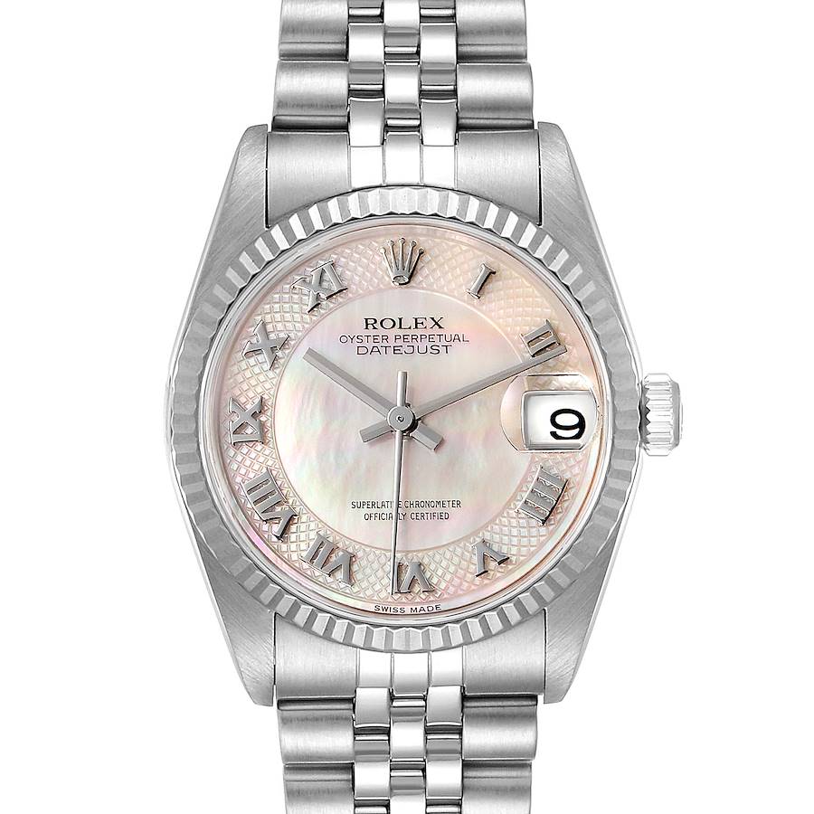 Rolex Datejust Midsize Steel White Gold Decorated MOP Dial Ladies Watch 78274 SwissWatchExpo