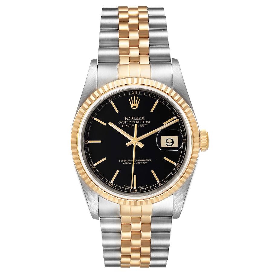 Rolex Datejust Stainless Steel Yellow Gold Mens Watch 16233 Box Papers ...