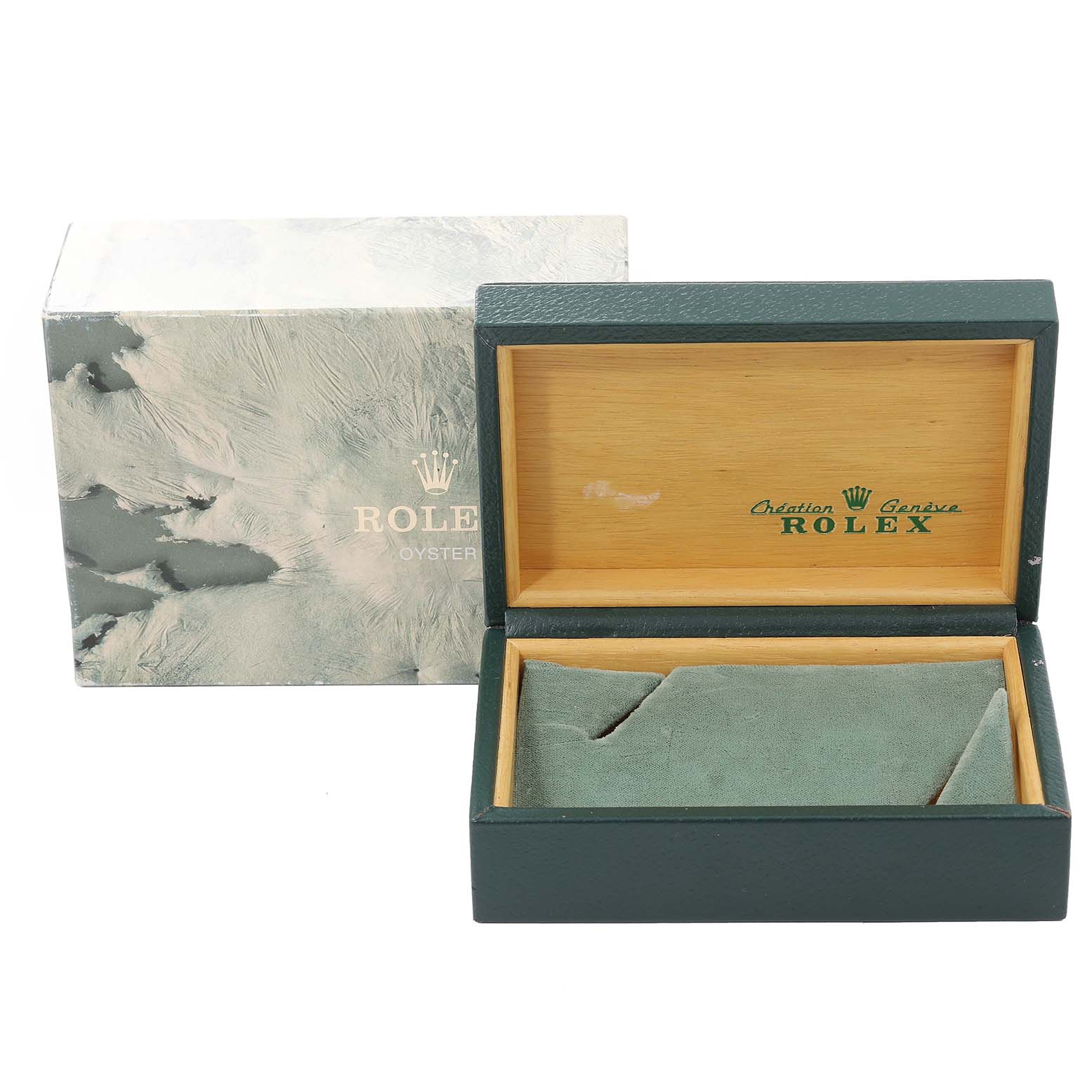 The image shows an open Rolex Datejust 16233 Men's Steel and Gold (two tone) Champagne Dial 16233 Men's Steel and Gold (two tone) Champagne Dial watch box with its outer packaging.