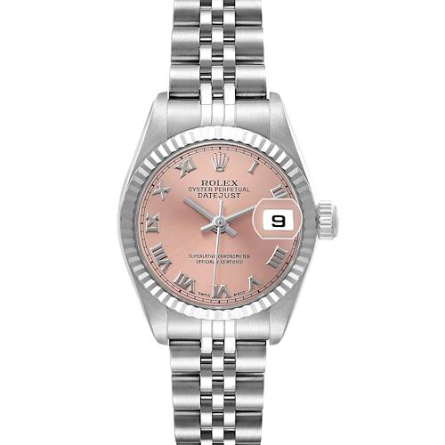 Photo of Rolex Datejust Steel White Gold Salmon Roman Dial Ladies Watch 79174
