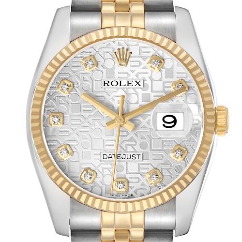 Photo of Rolex Datejust Steel Yellow Gold Diamond Dial Mens Watch 116233