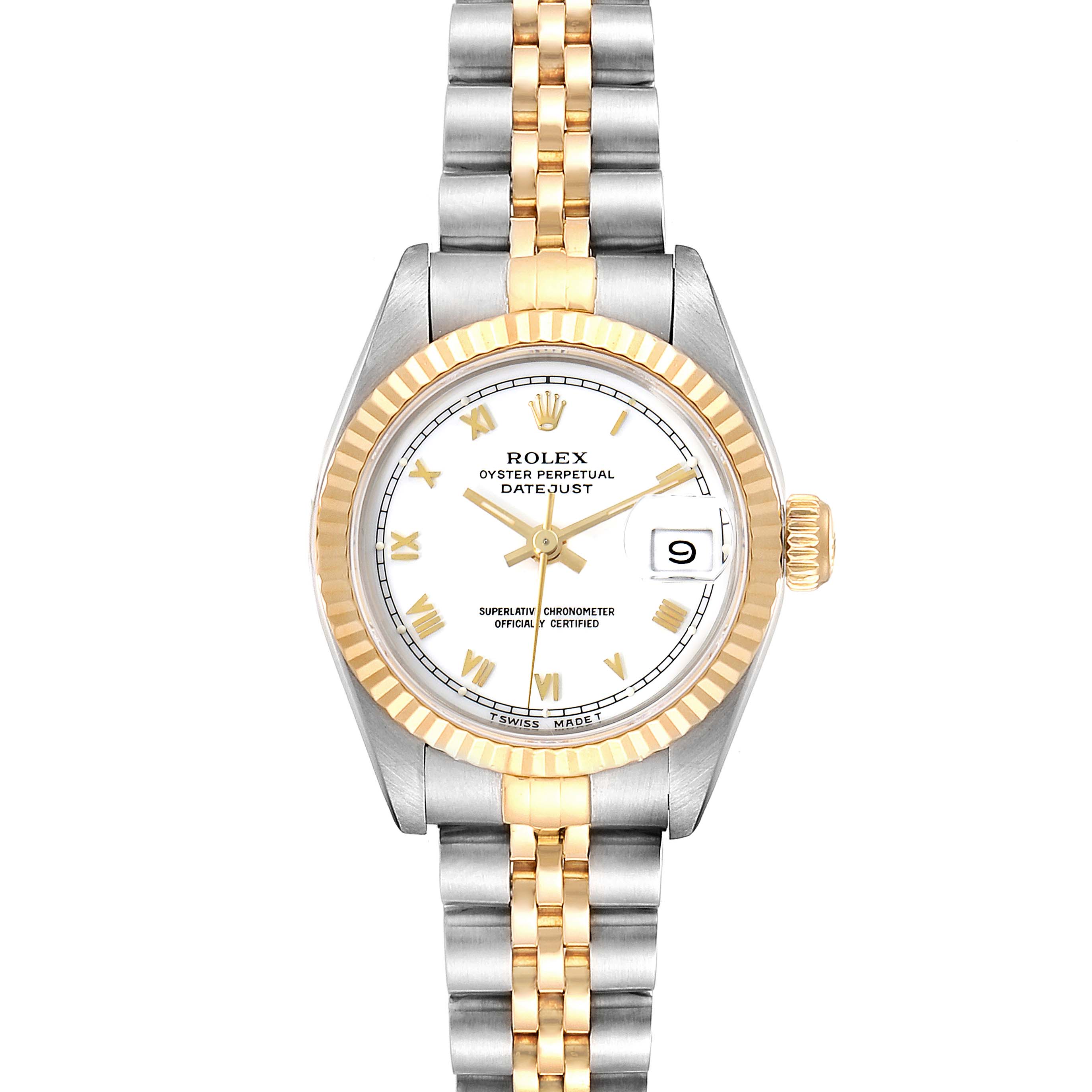 Rolex Datejust Steel Yellow Gold Fluted Bezel Ladies Watch 69173 ...