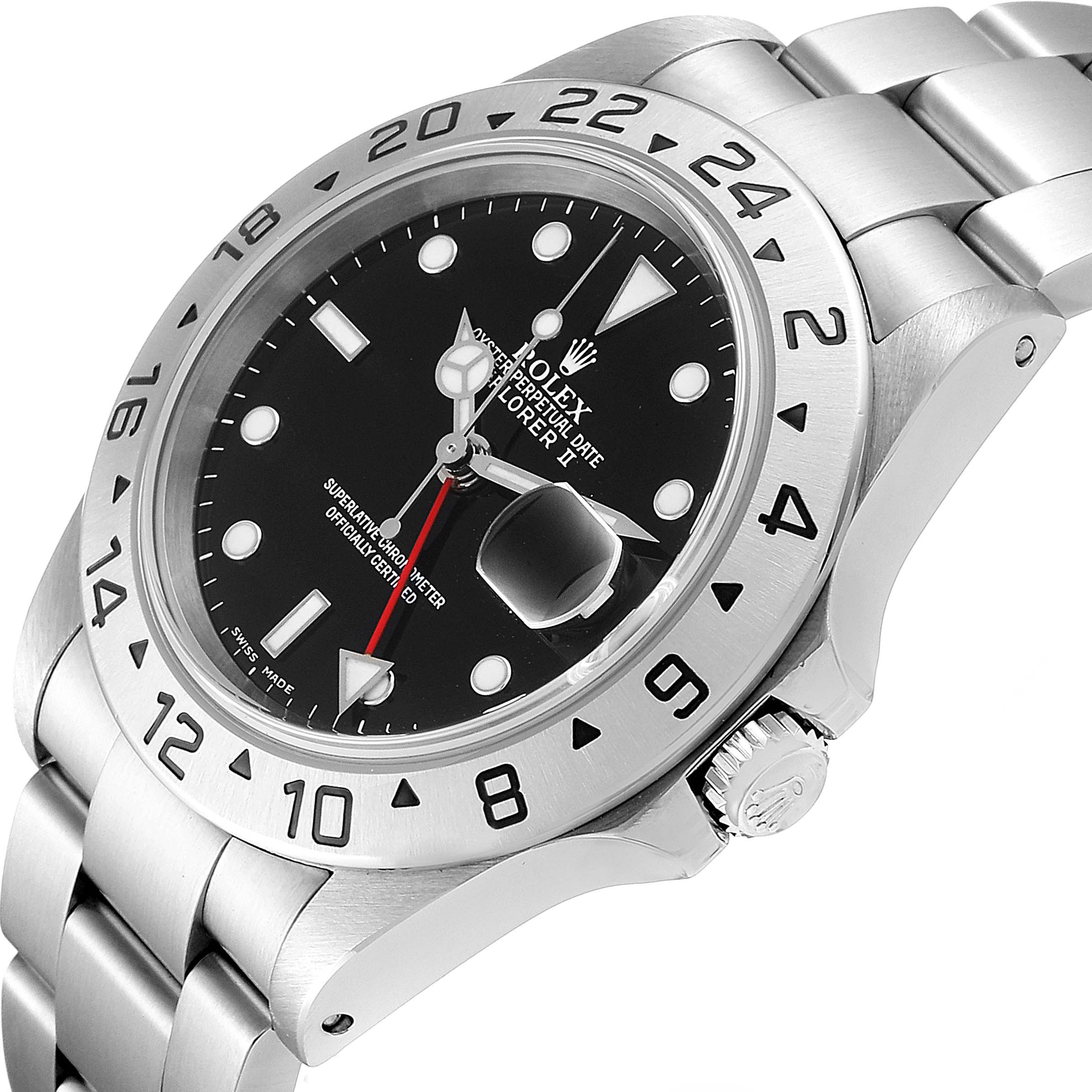 The image shows a Rolex Explorer 16570 Men
s Stainless Steel Black Dial 16570 Men
s Stainless Steel Black Dial watch at a three-quarter angle, highlighting the bezel, dial, crown, and bracelet.
