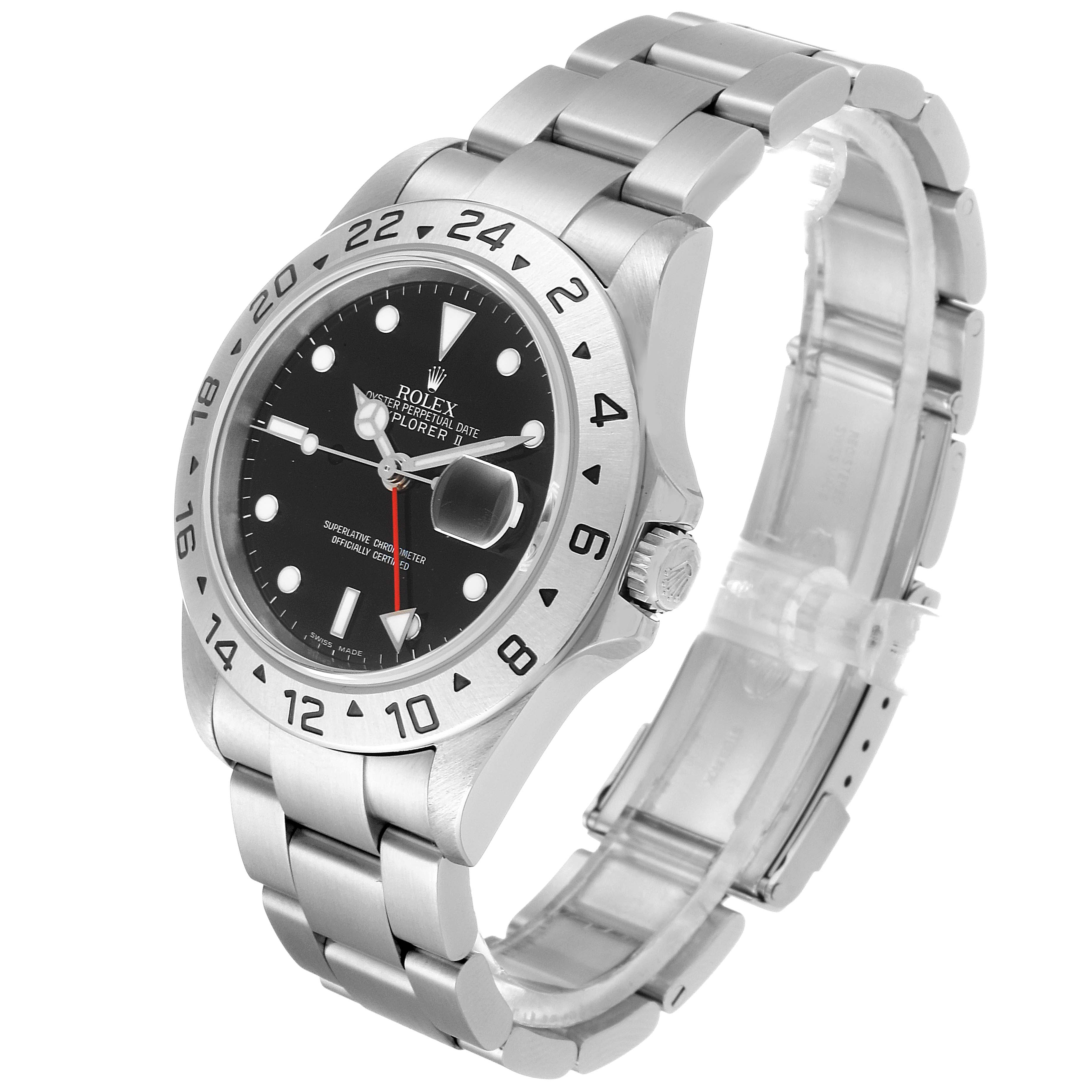 The image shows a Rolex Explorer 16570 Men
s Stainless Steel Black Dial 16570 Men
s Stainless Steel Black Dial model watch at a three-quarter angle, displaying its face, bezel, crown, and bracelet.