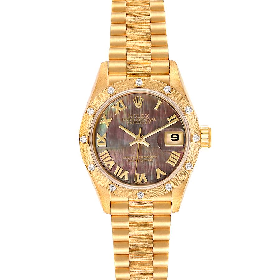 Rolex President Datejust Yellow Gold MOP Diamond Ladies Watch 69288 SwissWatchExpo