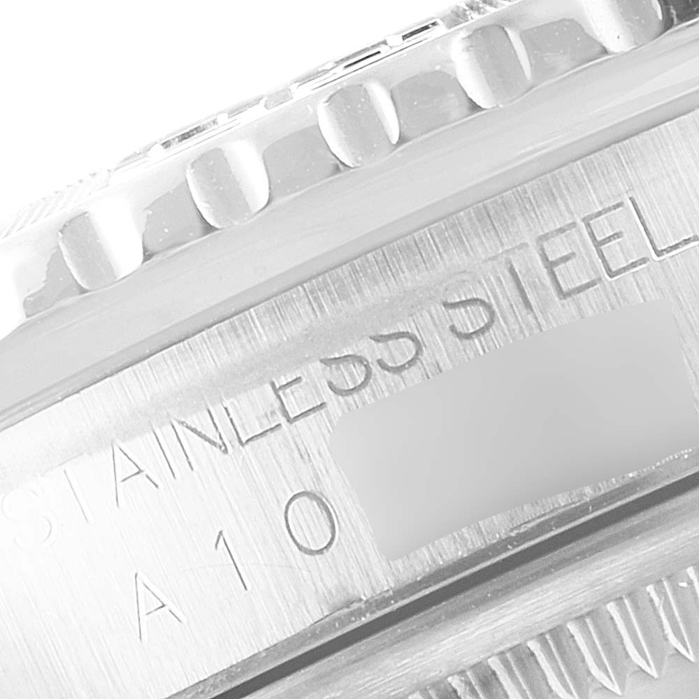 The image shows a close-up of the bezel and casing with "STAINLESS STEEL" engraved on a Rolex Turn-o-Graph 16264 Men
s Stainless Steel Blue Dial 16264 Men
s Stainless Steel Blue Dial watch.