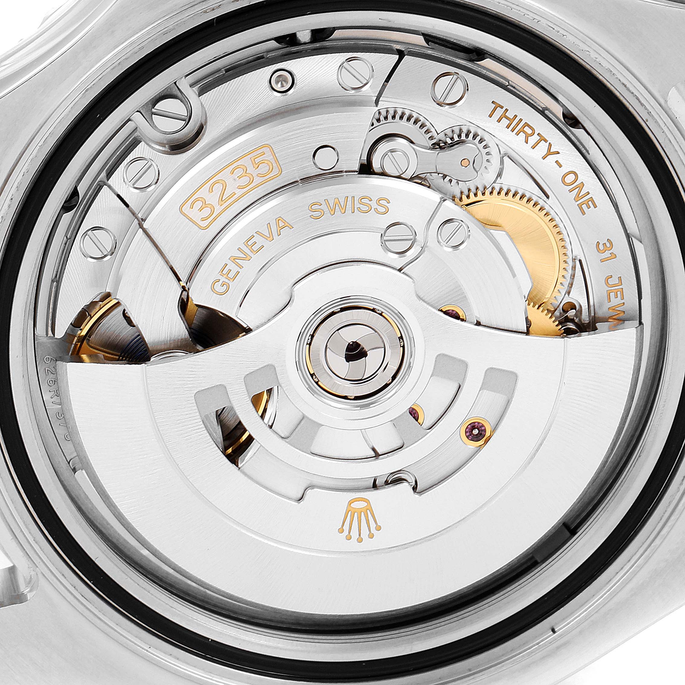 The image shows a close-up view of the movement and gears of the Rolex Yacht-Master 126622 Men's Stainless Steel Blue Dial 126622 Men's Stainless Steel Blue Dial 3235 model, highlighting its intricate internal mechanisms.