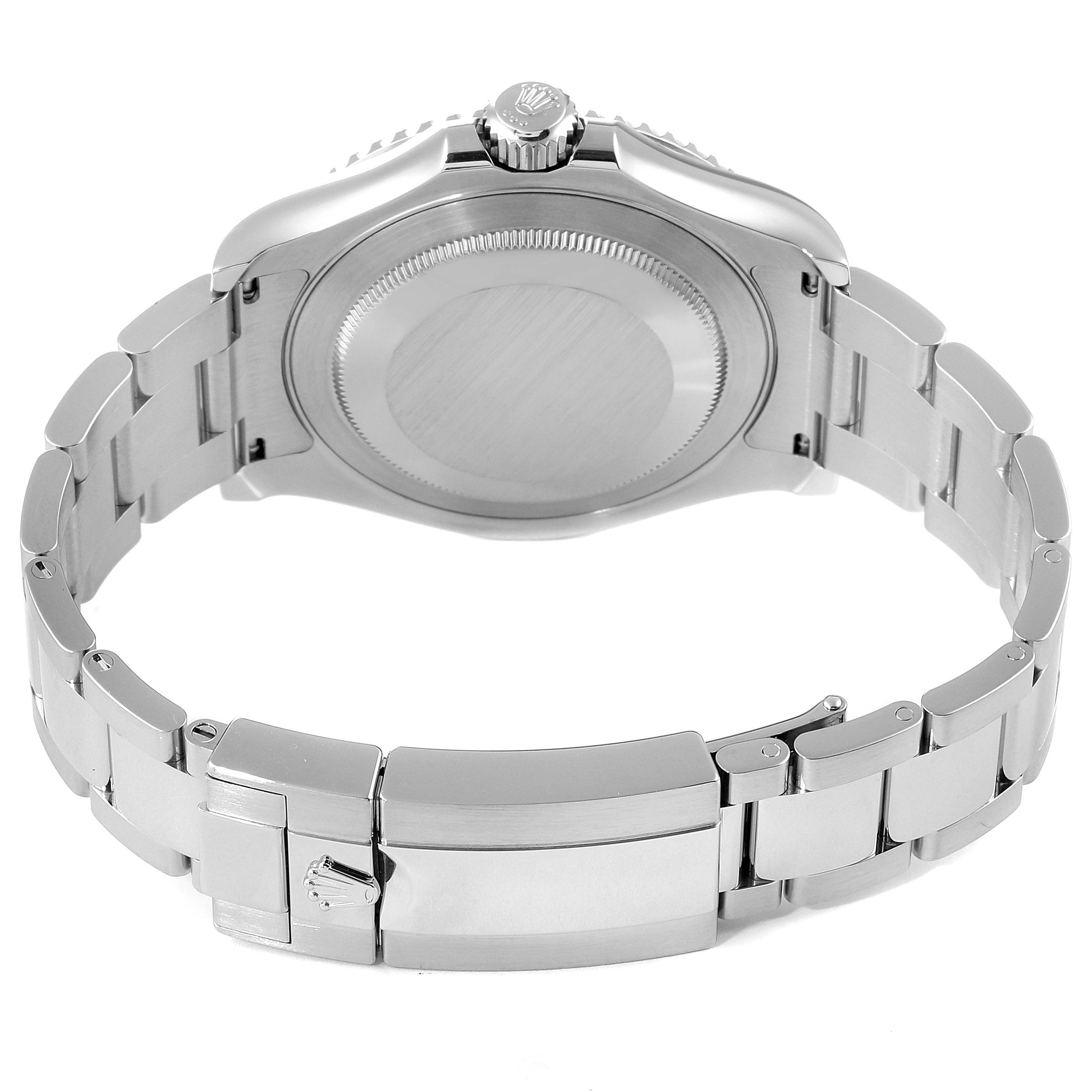 This image shows the back case and bracelet of the Rolex Yacht-Master 126622 Men's Stainless Steel Blue Dial 126622 Men's Stainless Steel Blue Dial watch from a rear angle.