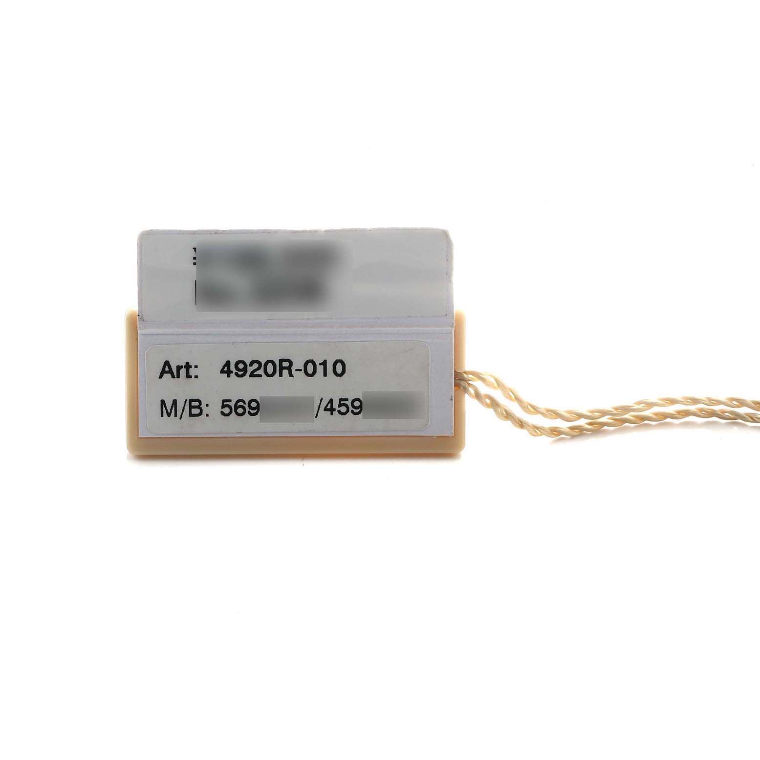 The image shows a tag with model info for the Patek Philippe Twenty-4 4920R-010 Women's Rose Gold Silver Dial, not the watch itself.