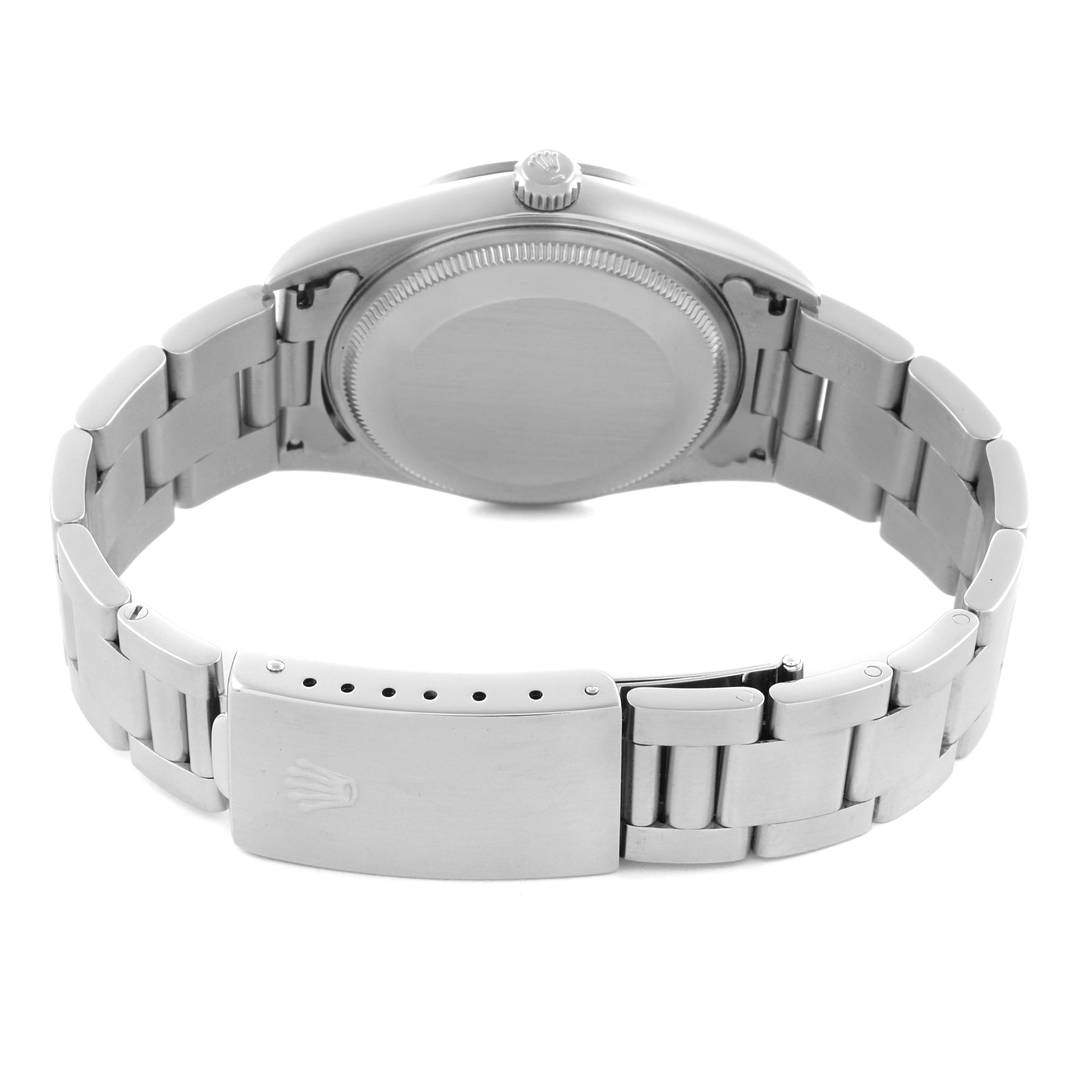 The image shows the back and bracelet clasp of the Rolex Air-King 14000 Men's Stainless Steel Black Dial 14000 Men's Stainless Steel Black Dial watch from a rear angle.