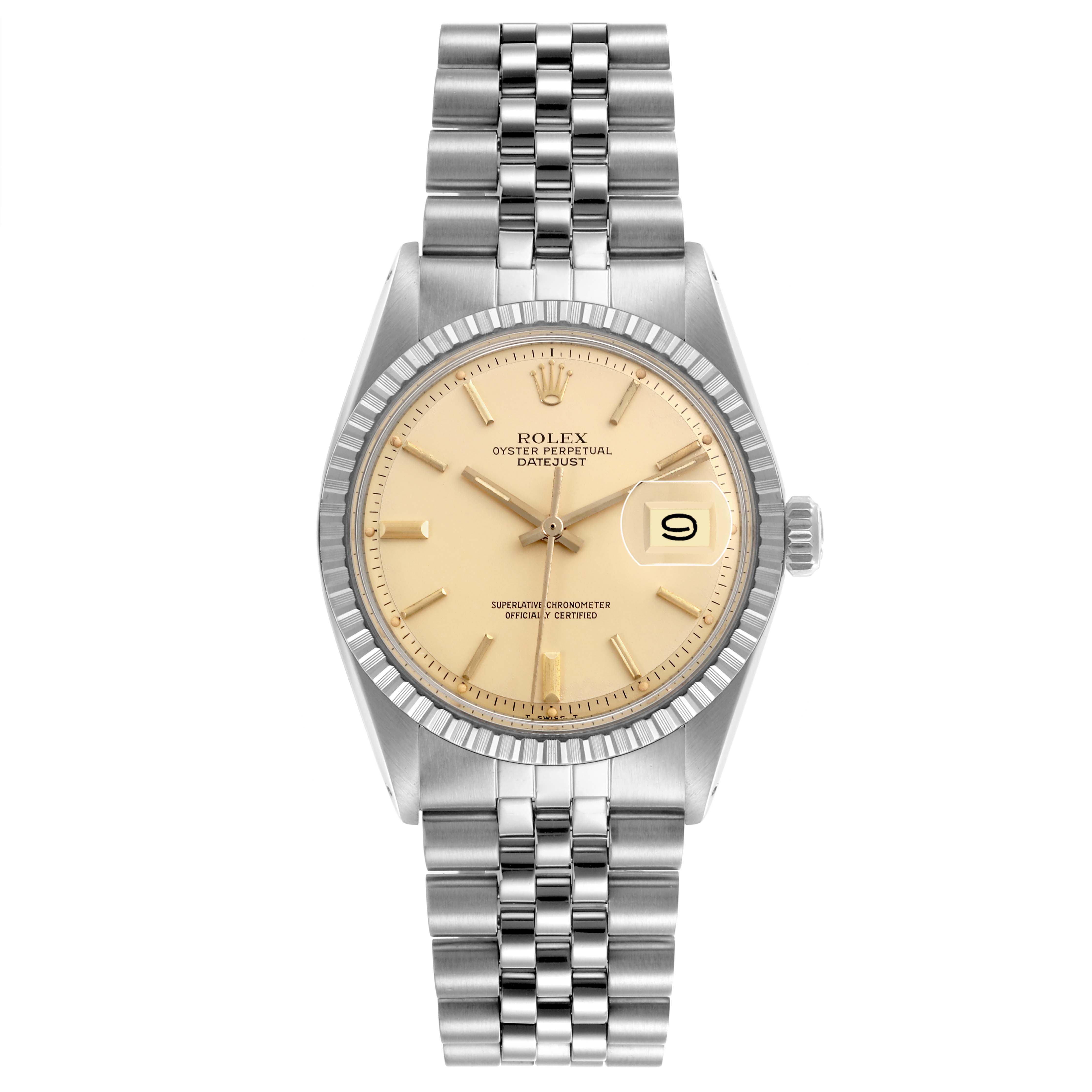 The Vintage Collection Rolex watch is shown front-facing, displaying the dial, date, and bracelet.