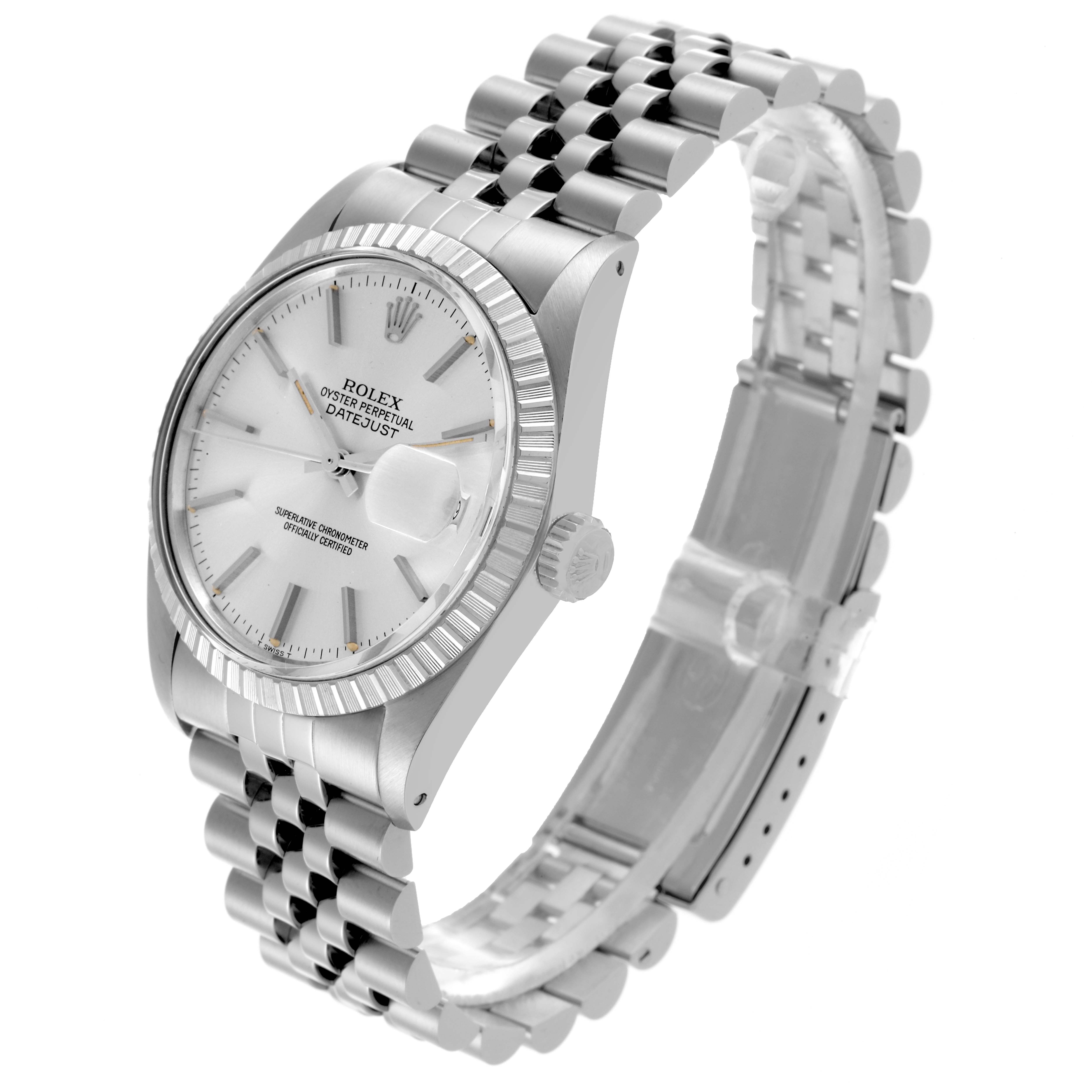 The Rolex Vintage Collection 16030 Men's Stainless Steel Silver Dial 16030 Men's Stainless Steel Silver Dial watch is shown at a three-quarter angle, displaying the dial, bezel, crown, and bracelet.