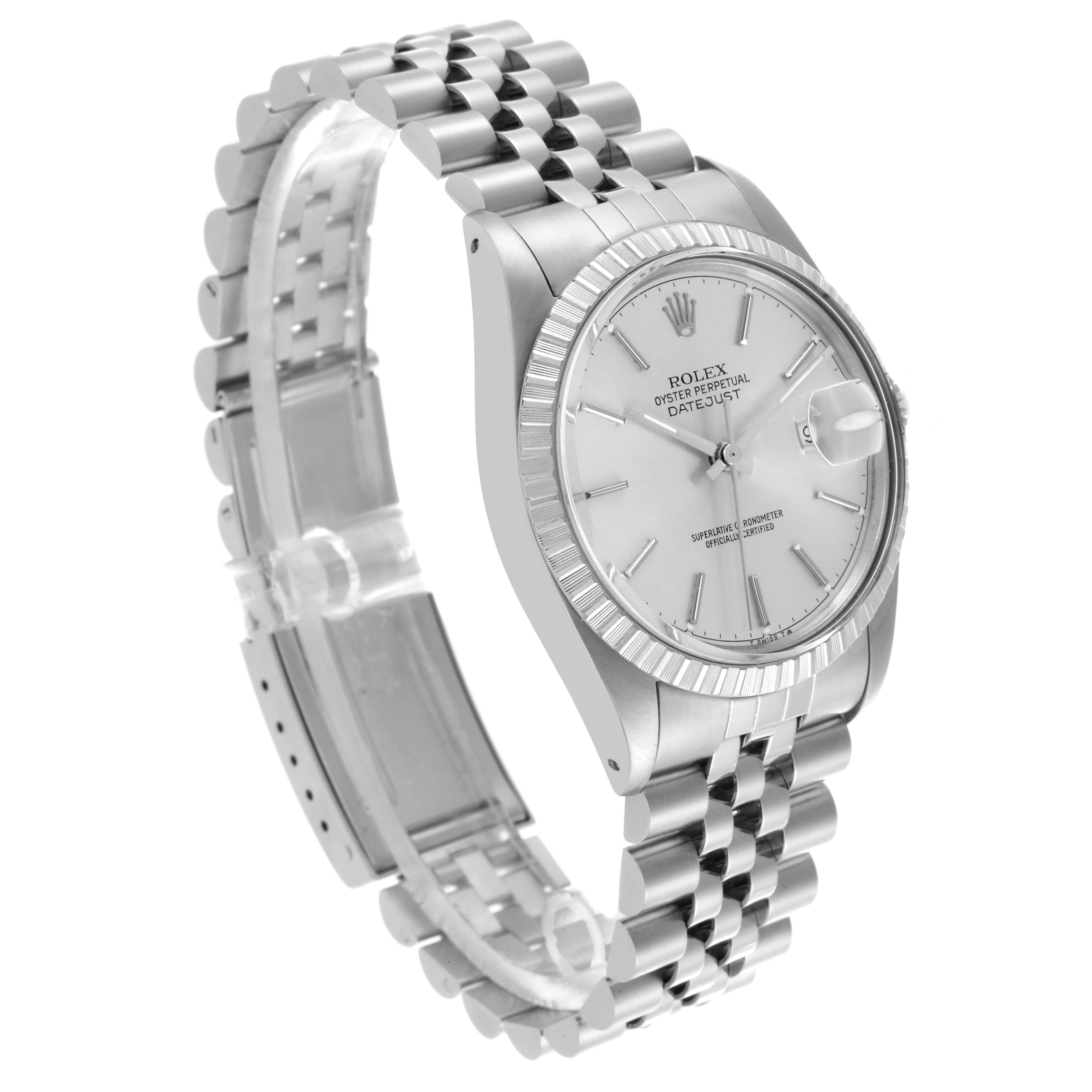 The Rolex Vintage Collection 16030 Men's Stainless Steel Silver Dial 16030 Men's Stainless Steel Silver Dial watch is shown at a three-quarter angle, highlighting the face, bezel, and bracelet.