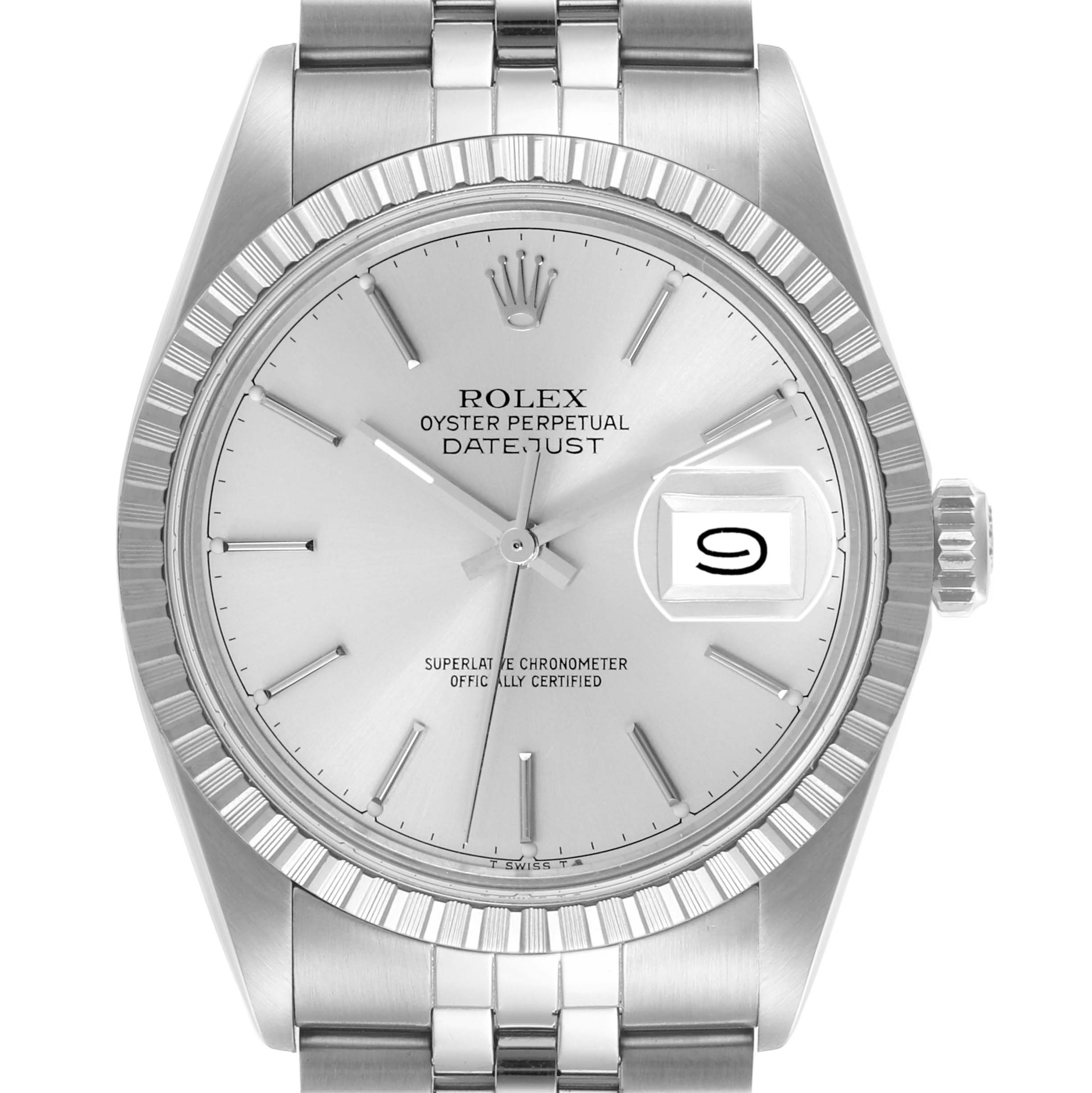 The Rolex Vintage Collection 16030 Men's Stainless Steel Silver Dial 16030 Men's Stainless Steel Silver Dial watch is shown from the front, featuring the dial, bezel, crown, and bracelet.