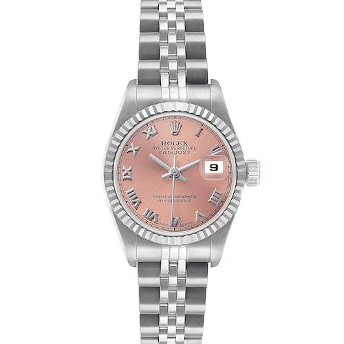 Photo of Rolex Datejust Steel White Gold Salmon Roman Dial Ladies Watch 79174 Papers