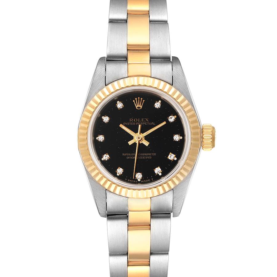 Rolex Oyster Perpetual Steel Yellow Gold Diamond Ladies Watch 67193 Box SwissWatchExpo
