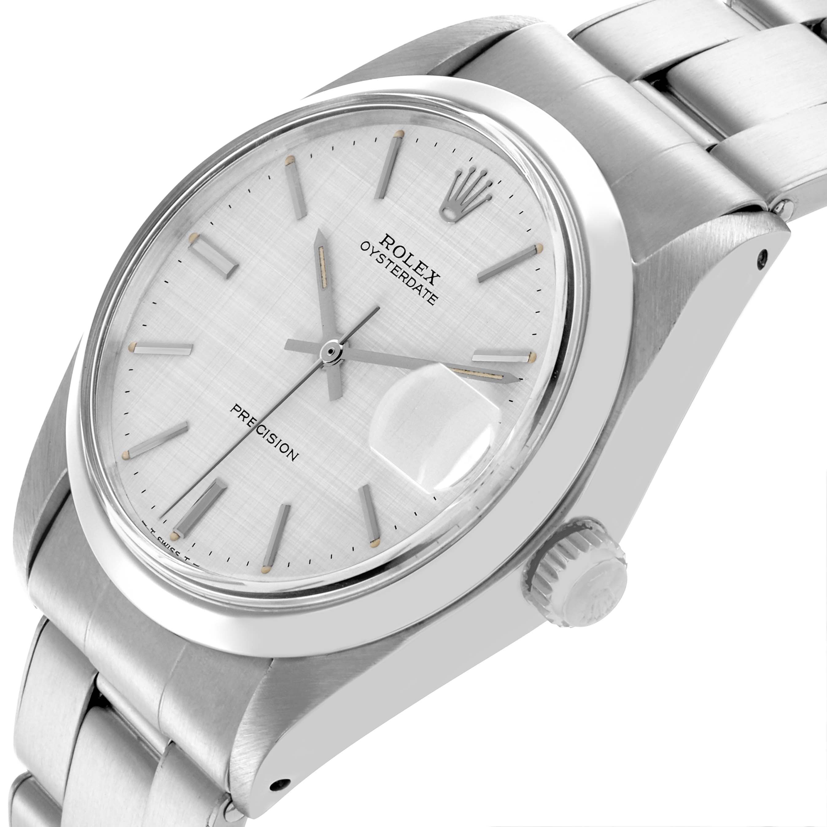 The Rolex Vintage Collection 6694 Men's Stainless Steel Silver Dial watch is shown at an angled view displaying the face, bezel, crown, and bracelet.
