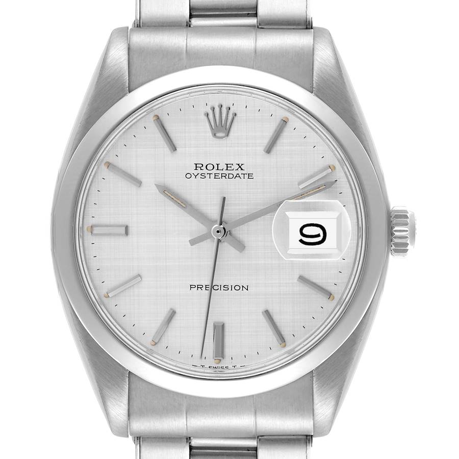 The Rolex Vintage Collection 6694 Men's Stainless Steel Silver Dial watch is shown from a front angle, highlighting the dial, crown, and bracelet.