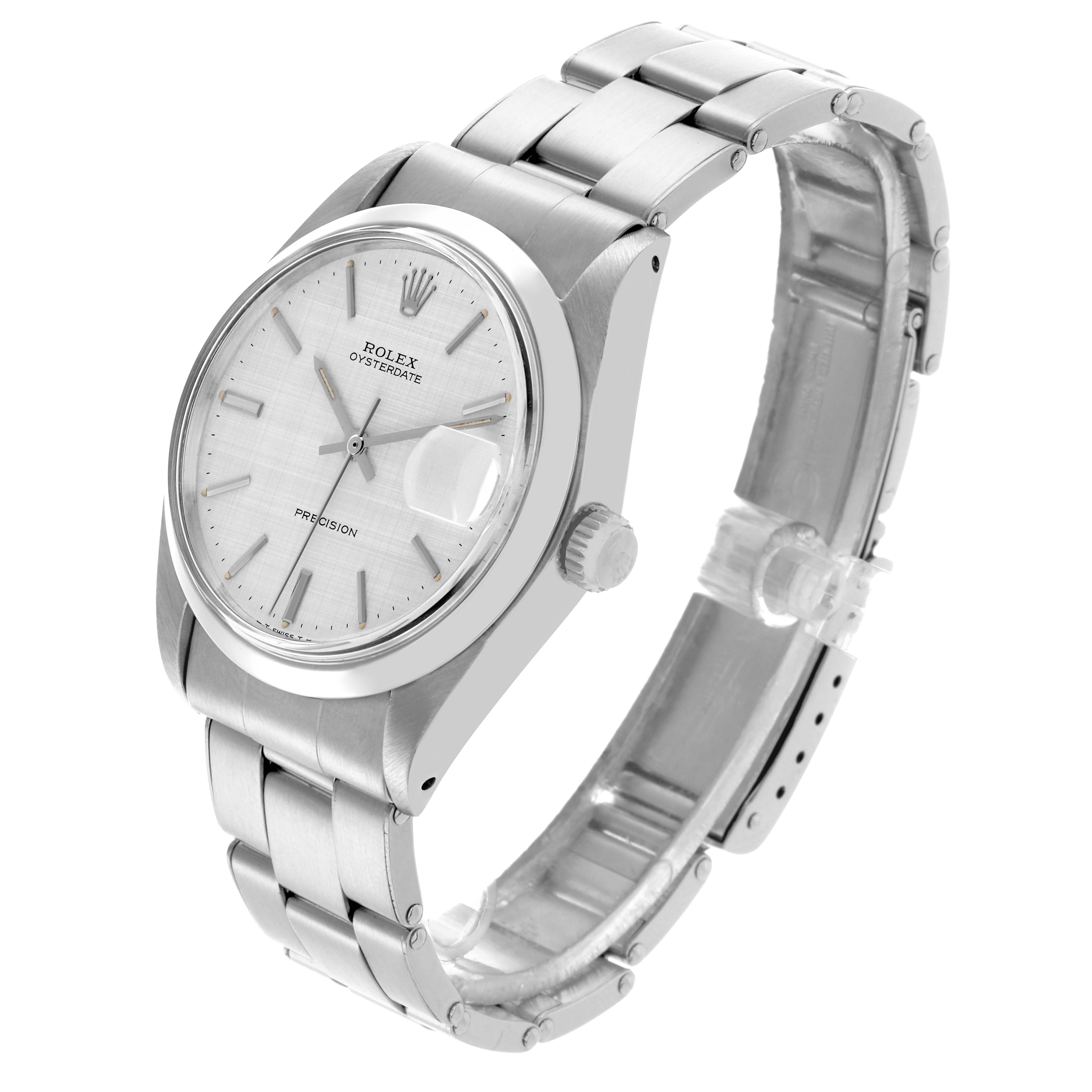 The Rolex Vintage Collection 6694 Men's Stainless Steel Silver Dial watch is shown at a three-quarter angle, highlighting the face, case, crown, and bracelet.