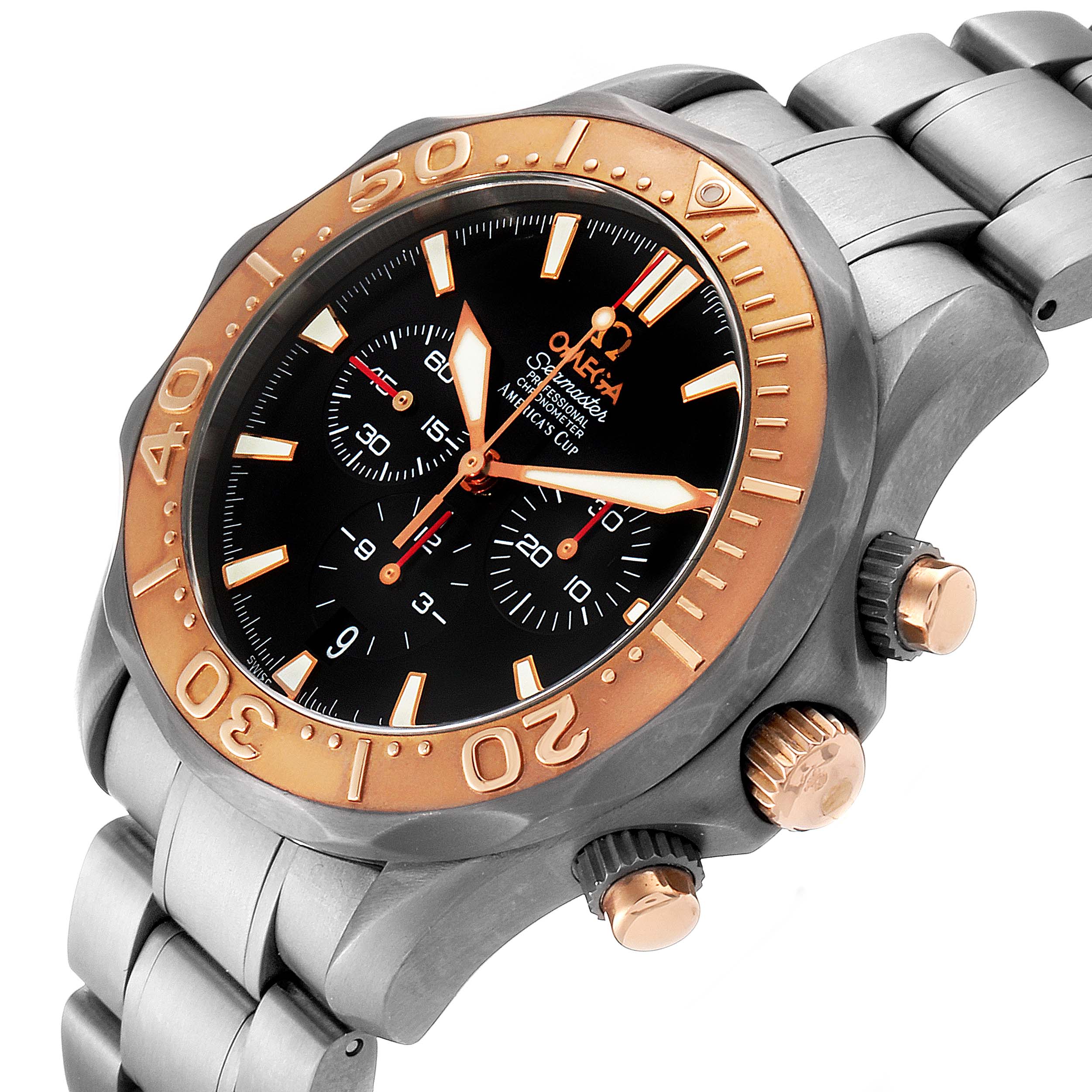 Omega Seamaster Americas Cup Titanium Rose Gold Mens Watch 2294.50.00 ...