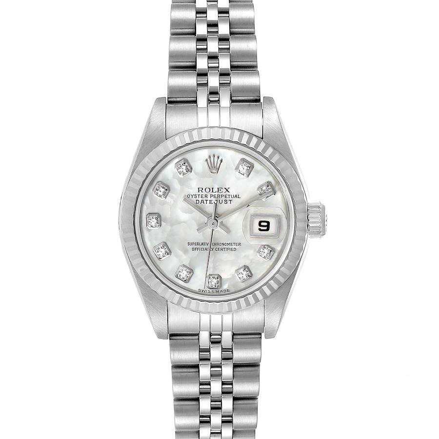 Rolex Datejust Steel White Gold MOP Diamond Ladies Watch 79174 Box Papers SwissWatchExpo