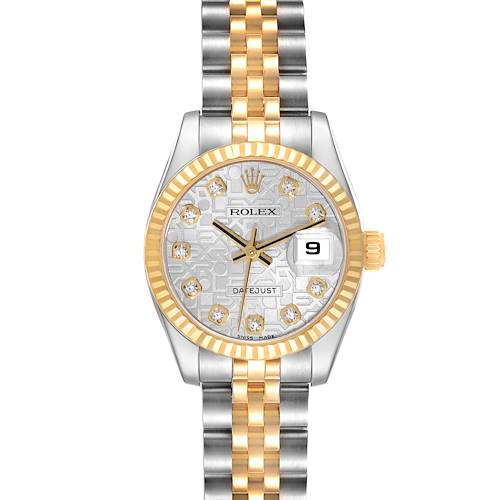 Photo of Rolex Datejust Steel Yellow Gold Anniversary Diamond Dial Ladies Watch 179173