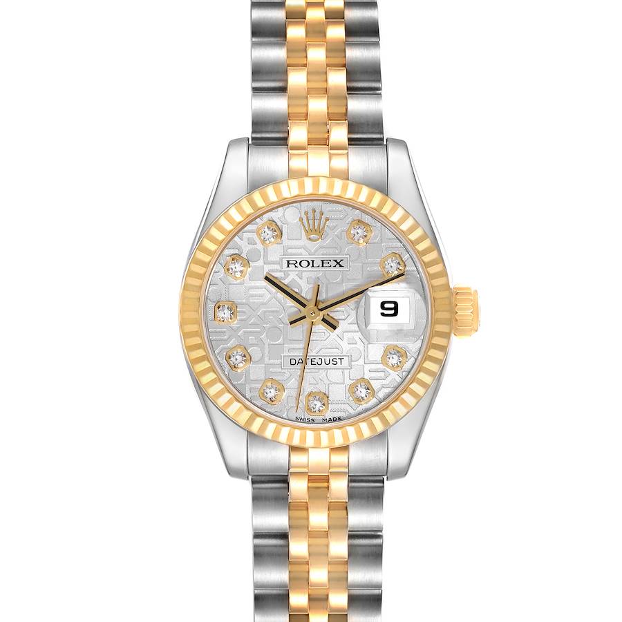 Rolex Datejust Steel Yellow Gold Anniversary Diamond Dial Ladies Watch 179173 SwissWatchExpo