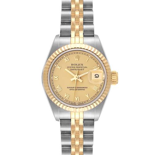 Photo of Rolex Datejust Steel Yellow Gold Champagne Roman Dial Ladies Watch 69173