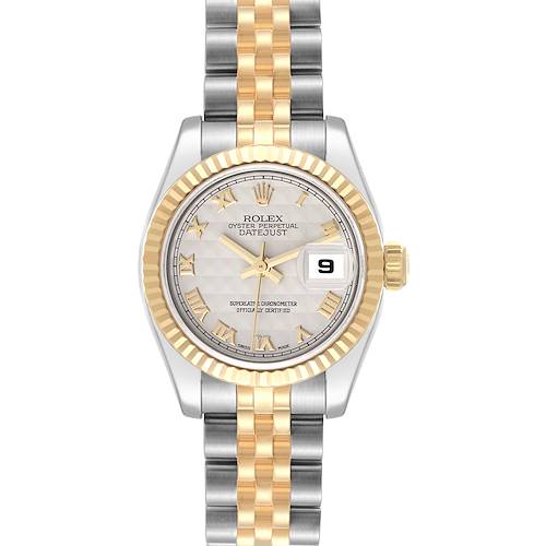 Photo of Rolex Datejust Steel Yellow Gold Ivory Pyramid Dial Ladies Watch 179173