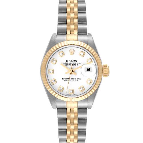 Photo of Rolex Datejust Steel Yellow Gold White Diamond Dial Ladies Watch 79173