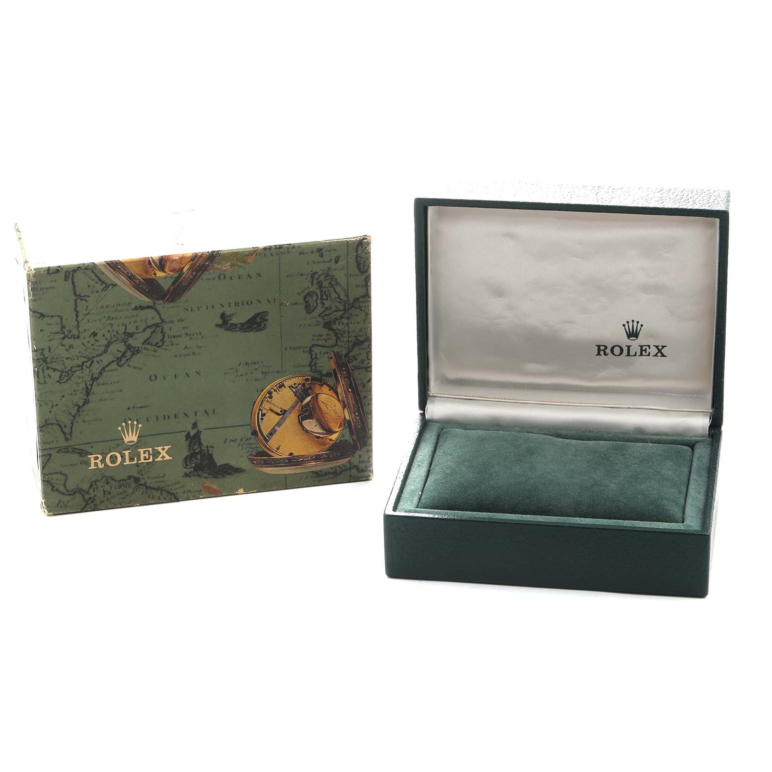 The image shows a Rolex Mid-Size 67480 Women's Stainless Steel Blue Dial model watch box and outer packaging, both featuring distinctive branding.